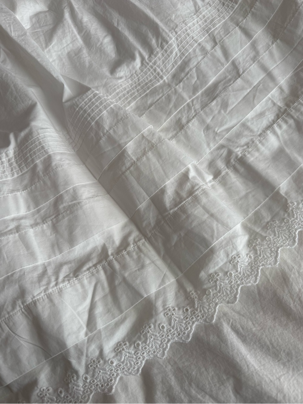 Quince Organic Cotton Poplin Pintuck Maxi Skirt White Medium Lined - Picture 11 of 14